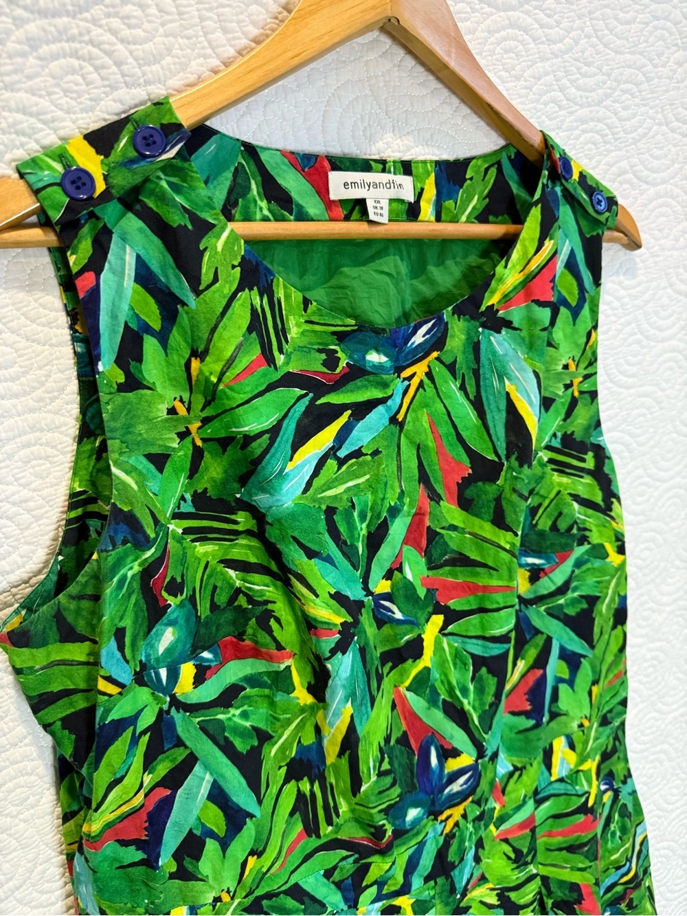 Emily and Fin Tropical Green XXL Sleeveless Maxi Jumpsuit Cocktail Resortwear - Picture 4 of 16